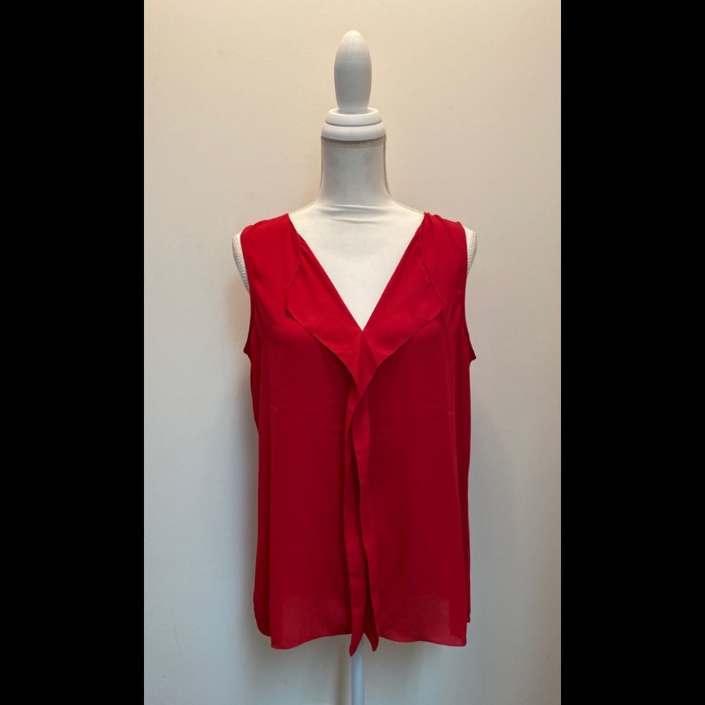 White House Black Market Sleeveless Red Shell - Picture 1 of 7